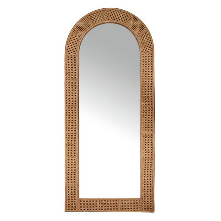 Aloha Rattan Frame Arch Floor Mirror, 180cm by Coast To Coast Home
