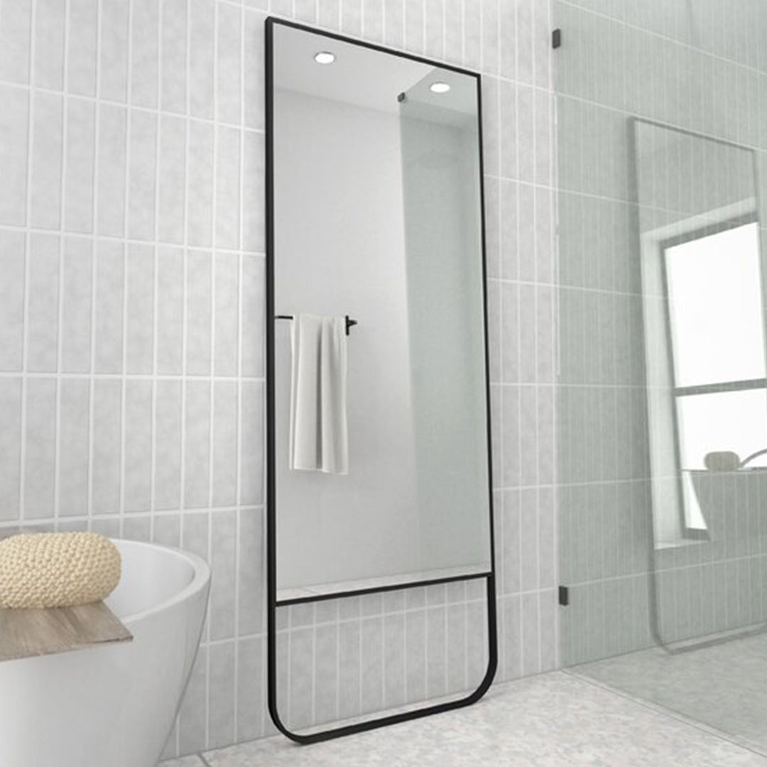Black Metal Frame Leaner Mirror • 170cm x 60cm by Luxe Mirrors Style Sourcebook