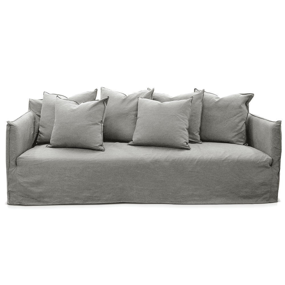Como Linen Standard Sofa Stone 3 Seater by James Lane Style Sourcebook