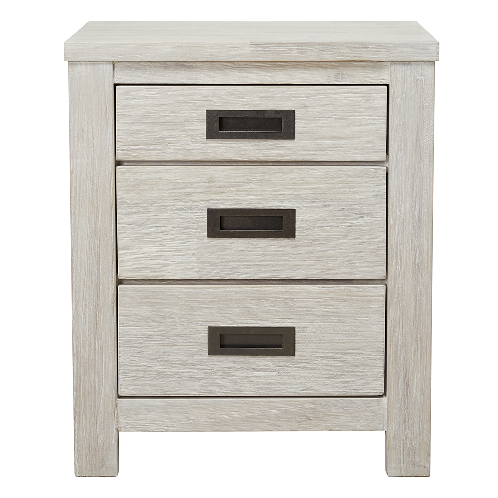 California Bedside Brushed White 3Dwr by James Lane Style Sourcebook