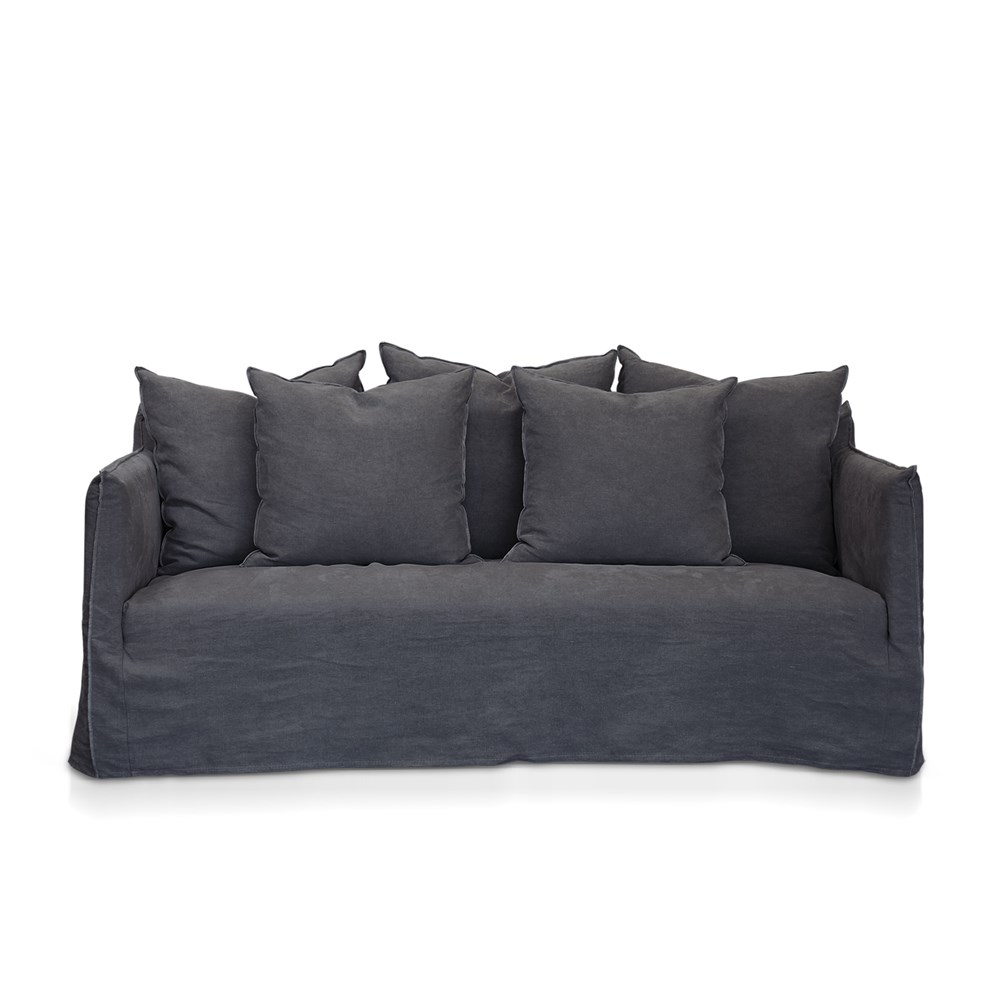 Como Linen Deep Sofa Charcoal 2.5 Seater by James Lane Style Sourcebook