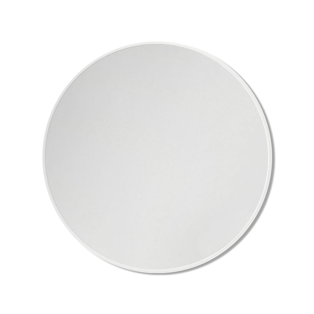 Round White Metal Frame Bathroom Mirror 60cm / 80cm / 90cm 600mm