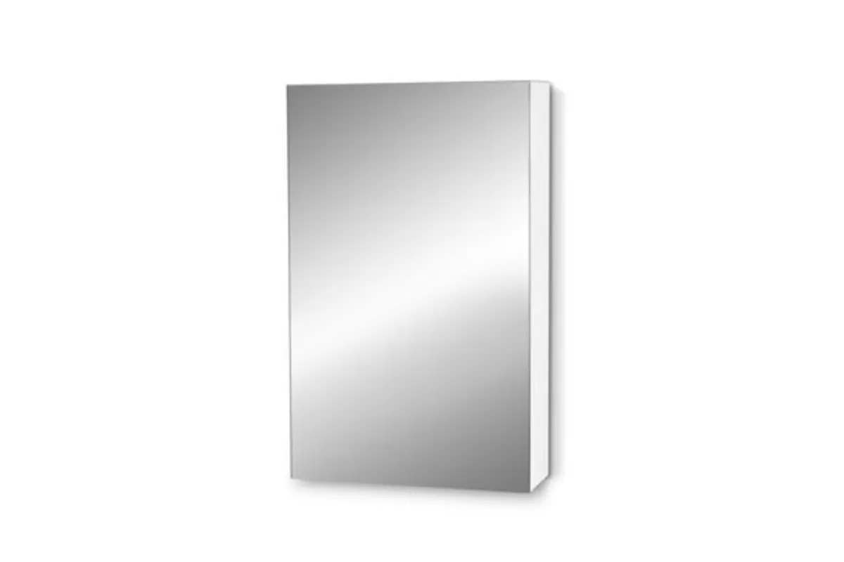 Single Door Mirrored Bathroom • White 45cm x 72cm by Luxe