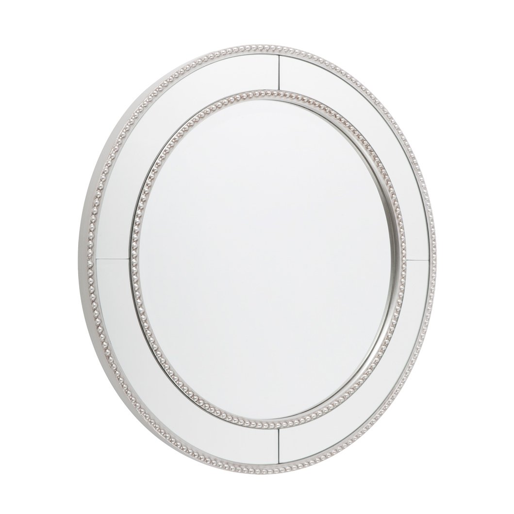 Zanthia Silver Beaded Round Mirror 60cm by Luxe Mirrors Style Sourcebook