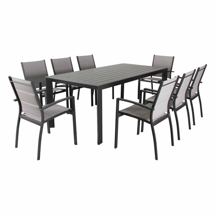 Kantor 8 Seater Outdoor Dining Set in Charcoal by Dover Mason by Dover