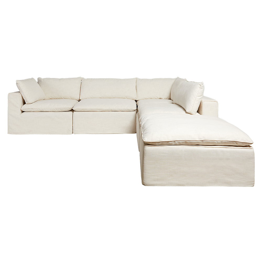 Claude Portland Modular Sofa Ivory 5 Piece by James Lane Style