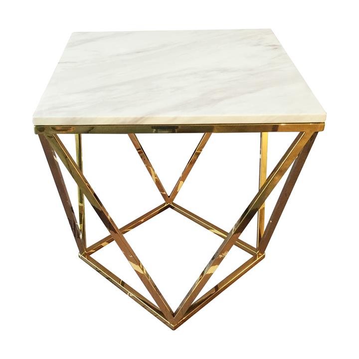 Philip Marble Topped Metal Square Coffee Table, 91cm by Boerio