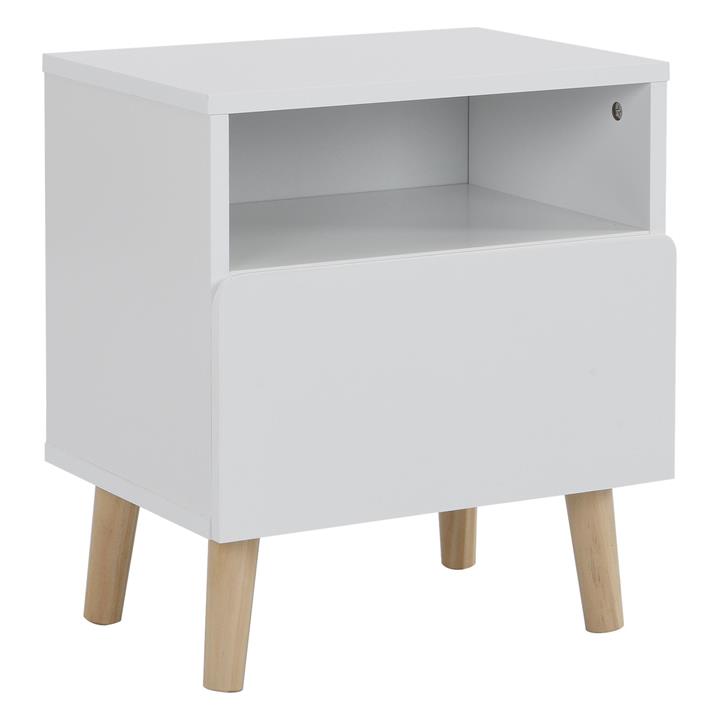 Ina Bedside Table in White/Oak by U.S Designs by U.S Designs Style