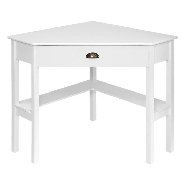 Ronan Corner Desk in White by HelloFurniture by HelloFurniture Style