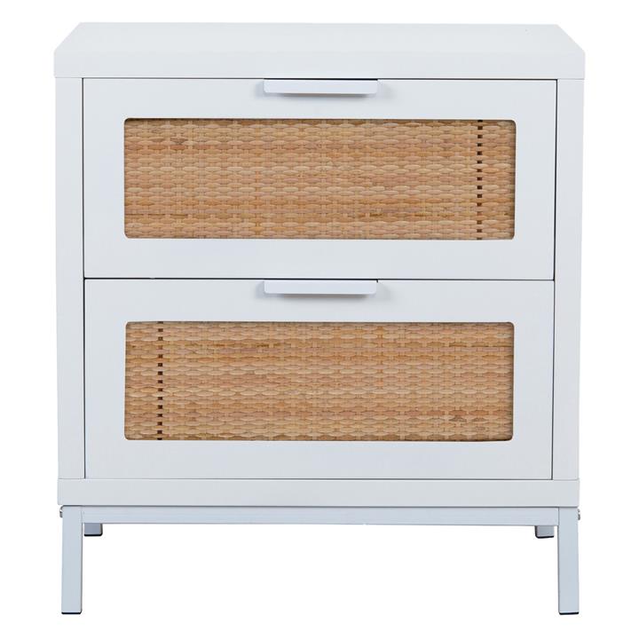 Nadi Rattan Beside Table in White by U.S Designs by U.S Designs Style