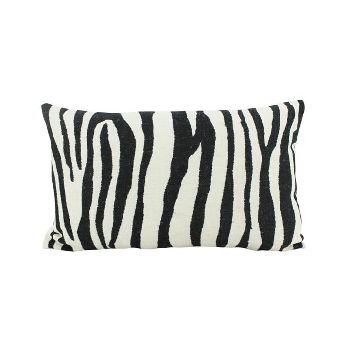 Zebra Print Linen Lumbar Cushion by NF Living Style Sourcebook