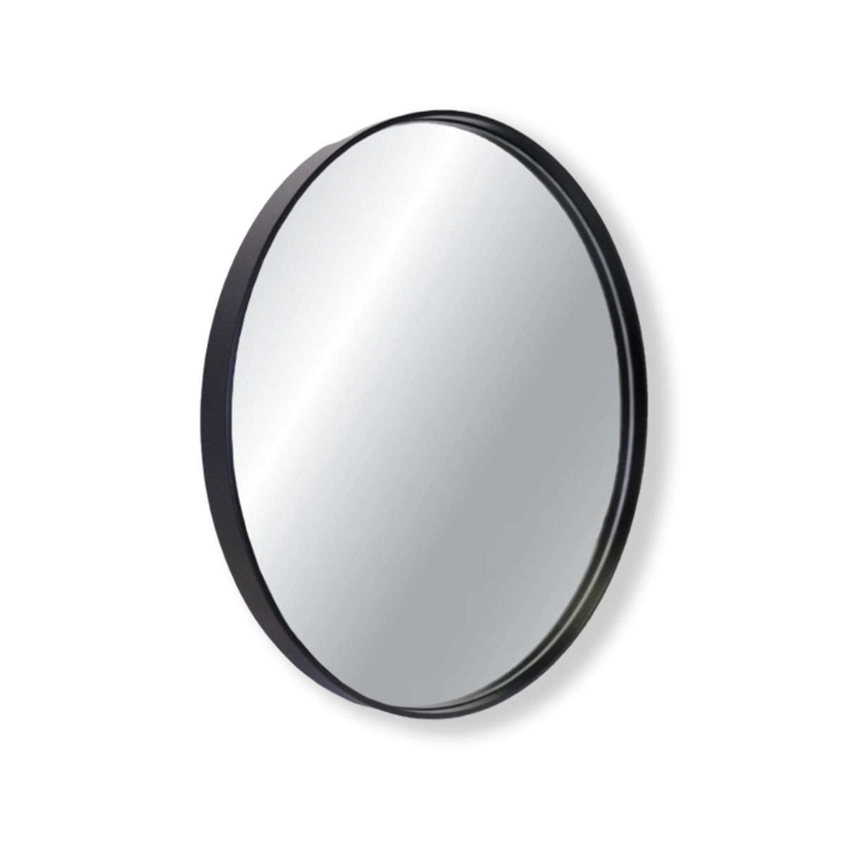 Luxe Barcelona Black Round Bathroom Mirror 800mm by Luxe Mirrors