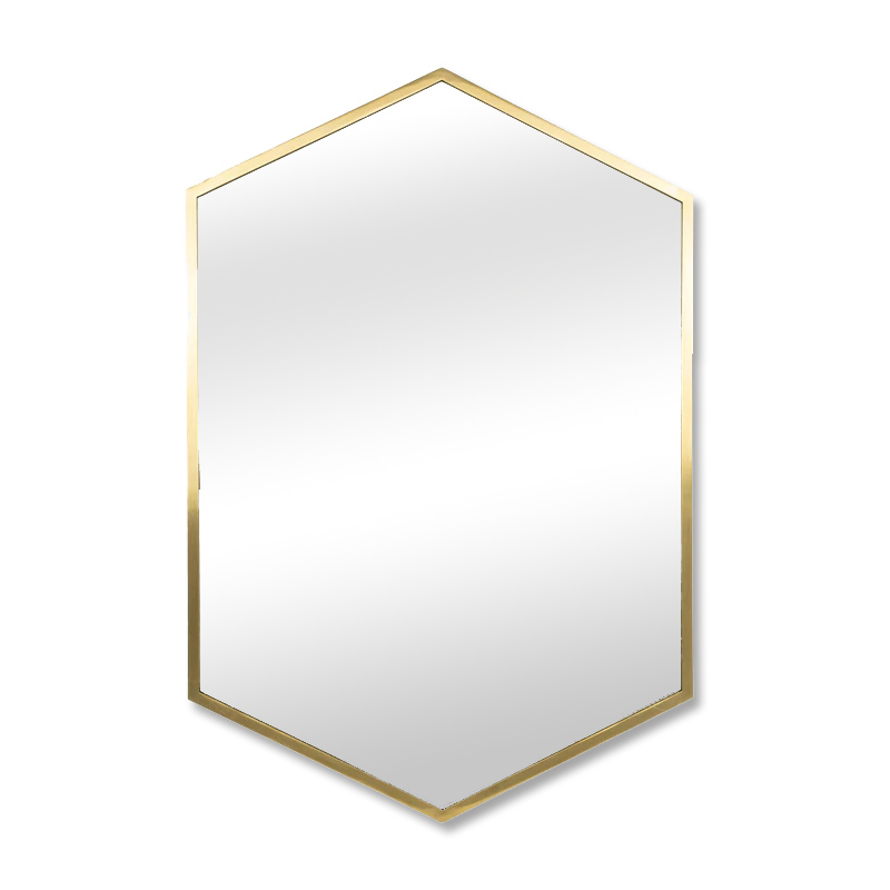 Luxe Florence Brushed Brass Metal Bathroom Mirror 50cm x 75cm by Luxe