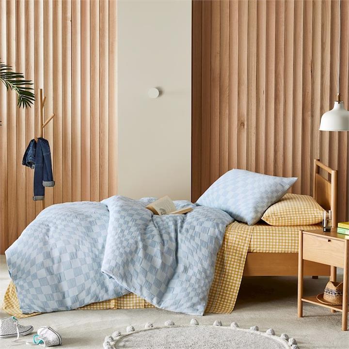 Adairs Kids Cisco Blue Jacquard Quilt Cover Set Blue by Adairs Kids