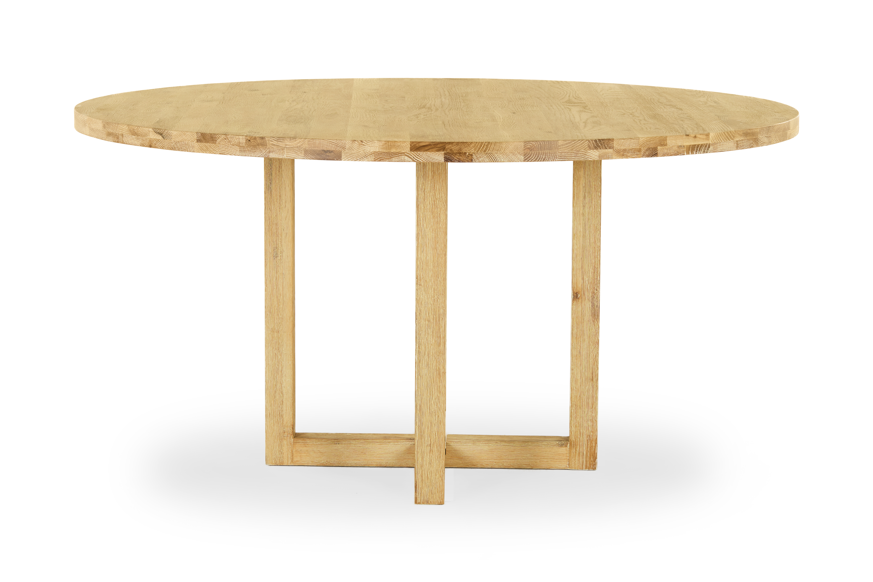 Bronte Round Brushed 150cm Coastal Dining Table, Solid American Oak, by