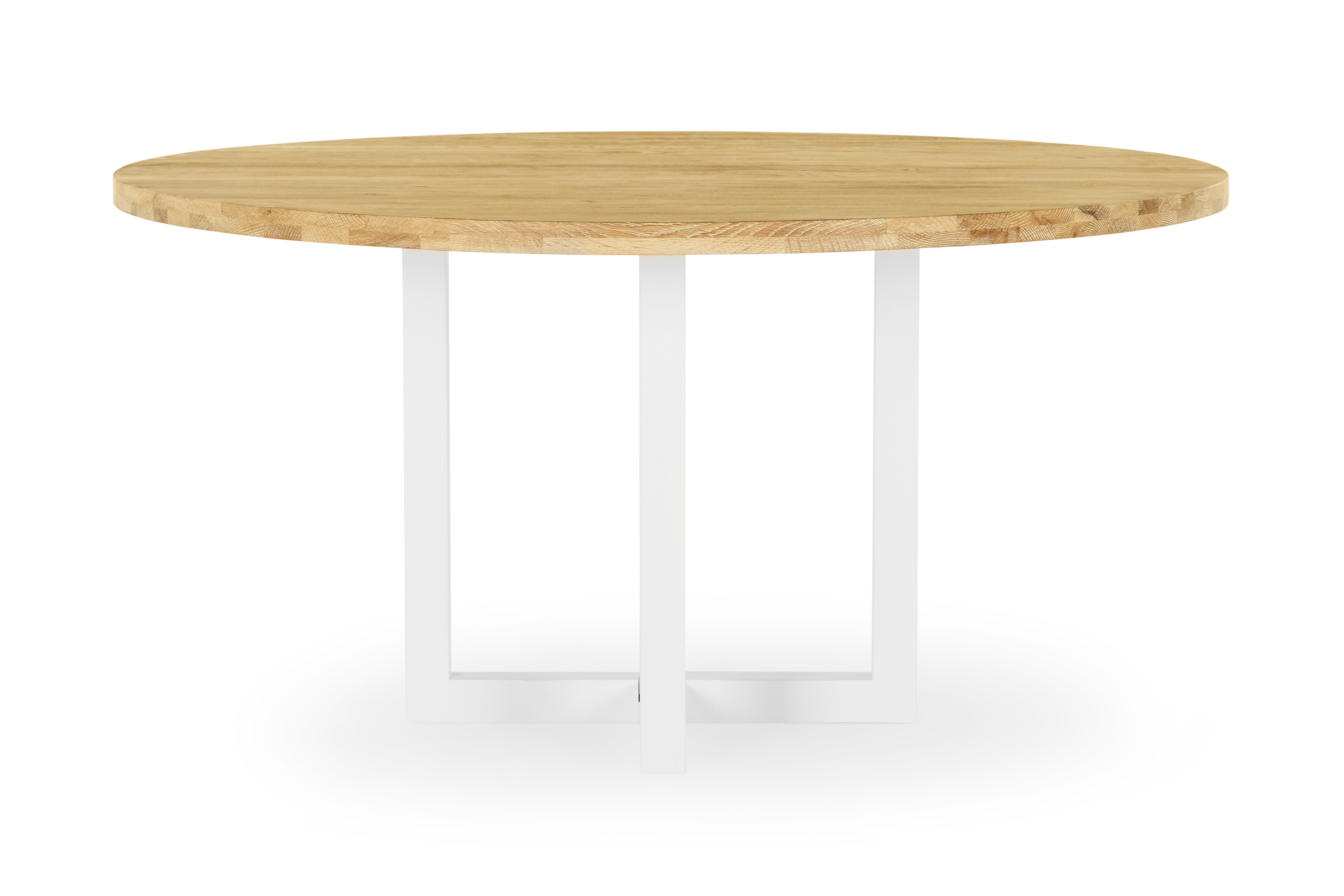 Bronte Round Brushed 150cm Coastal Dining Table, White Solid American