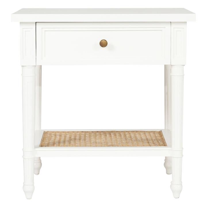 Hamilton Cane Bedside Table in White by Abide Interiors by Abide