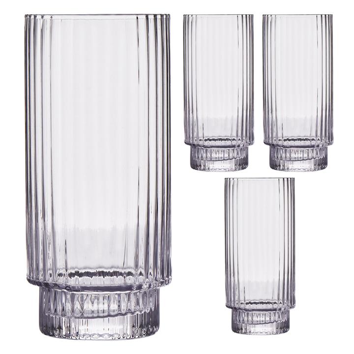 Vera Set of 4 Highball Glasses in Light Brown by Salt & Pepper by Salt