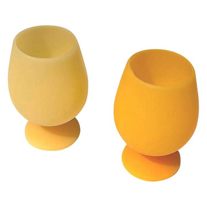 Morelia Set of 2 Unbreakable Silicone Wine Glasses in Yellow by Porter Green by Porter Green
