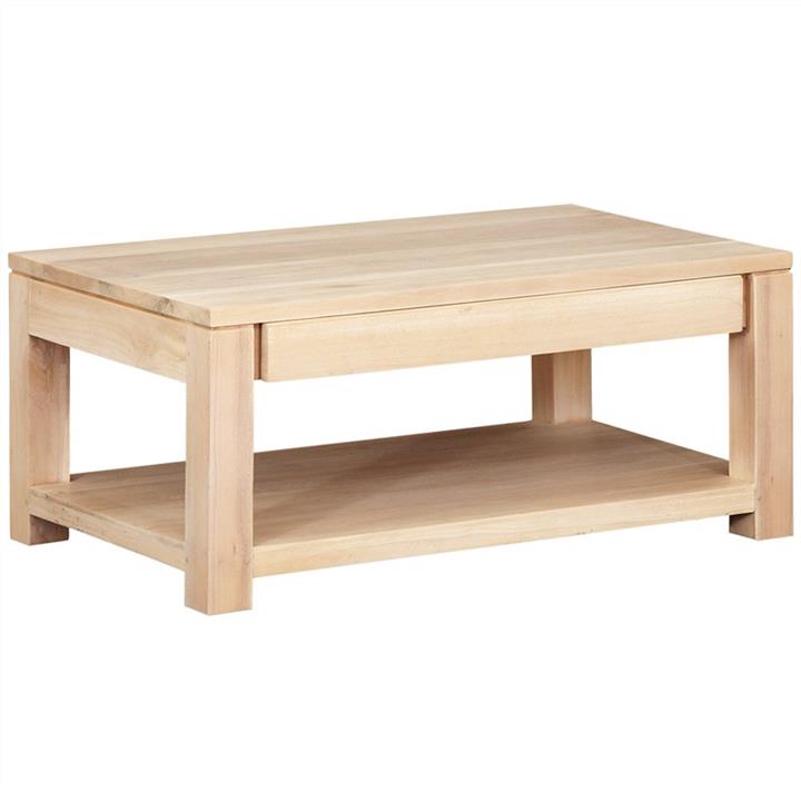 Amsterdam Mahogany Timber 2 Drawer Coffee Table, 90cm, White Wash by