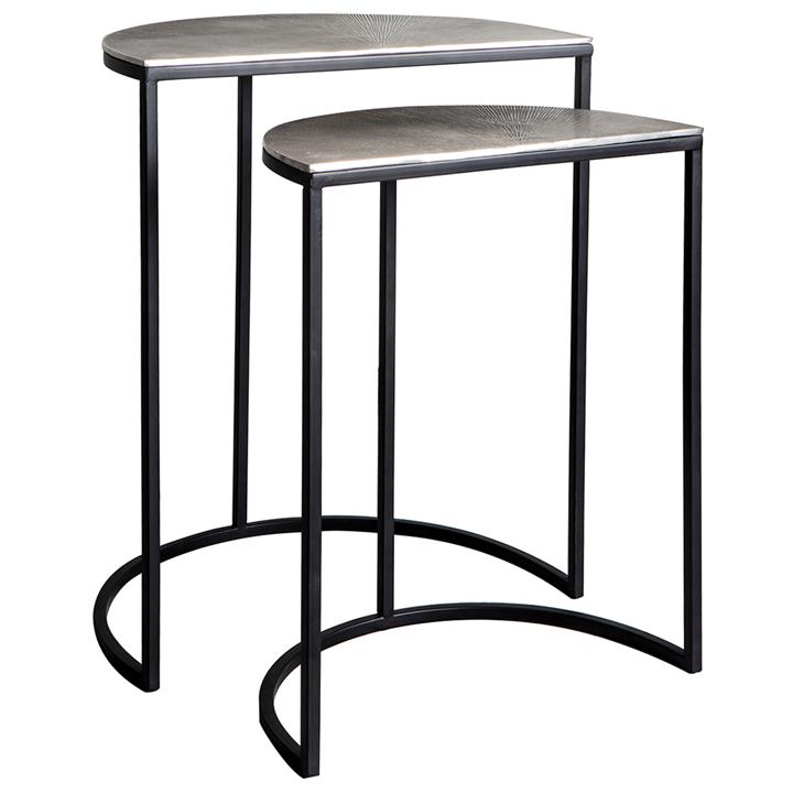 Dupont 2 Piece Aluminium Nesting Side Table Set by Hudson Living