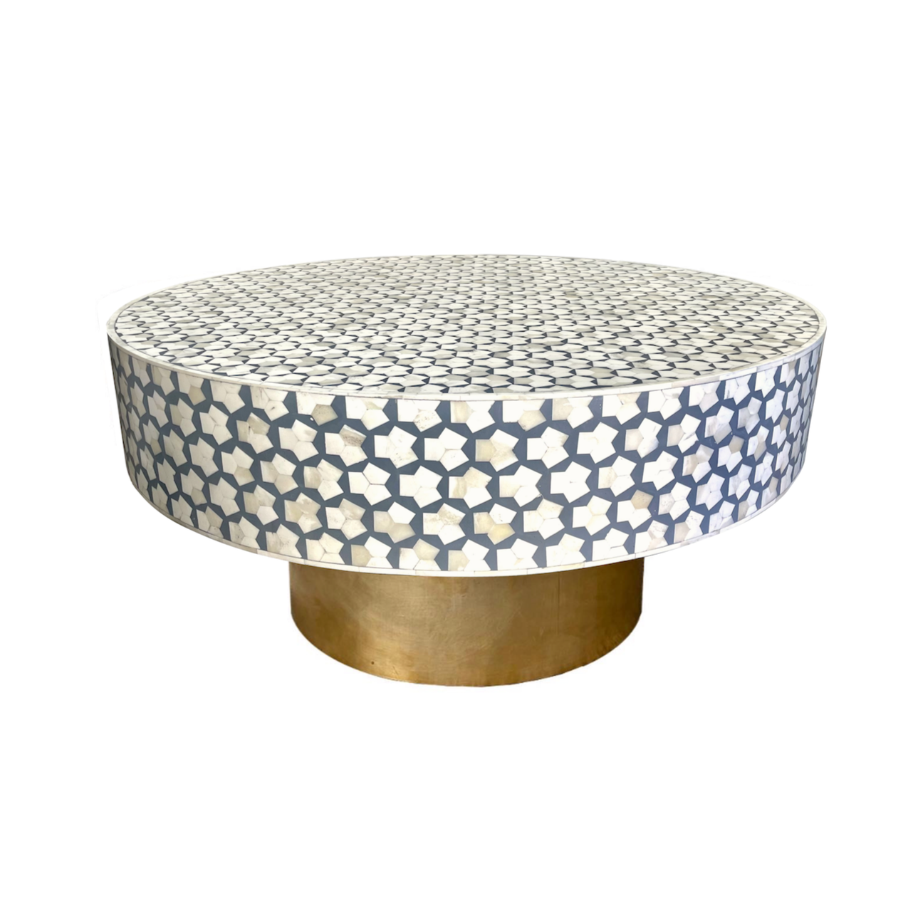 Bone Inlay Coffee Table Grey by Joshua & Jane Style