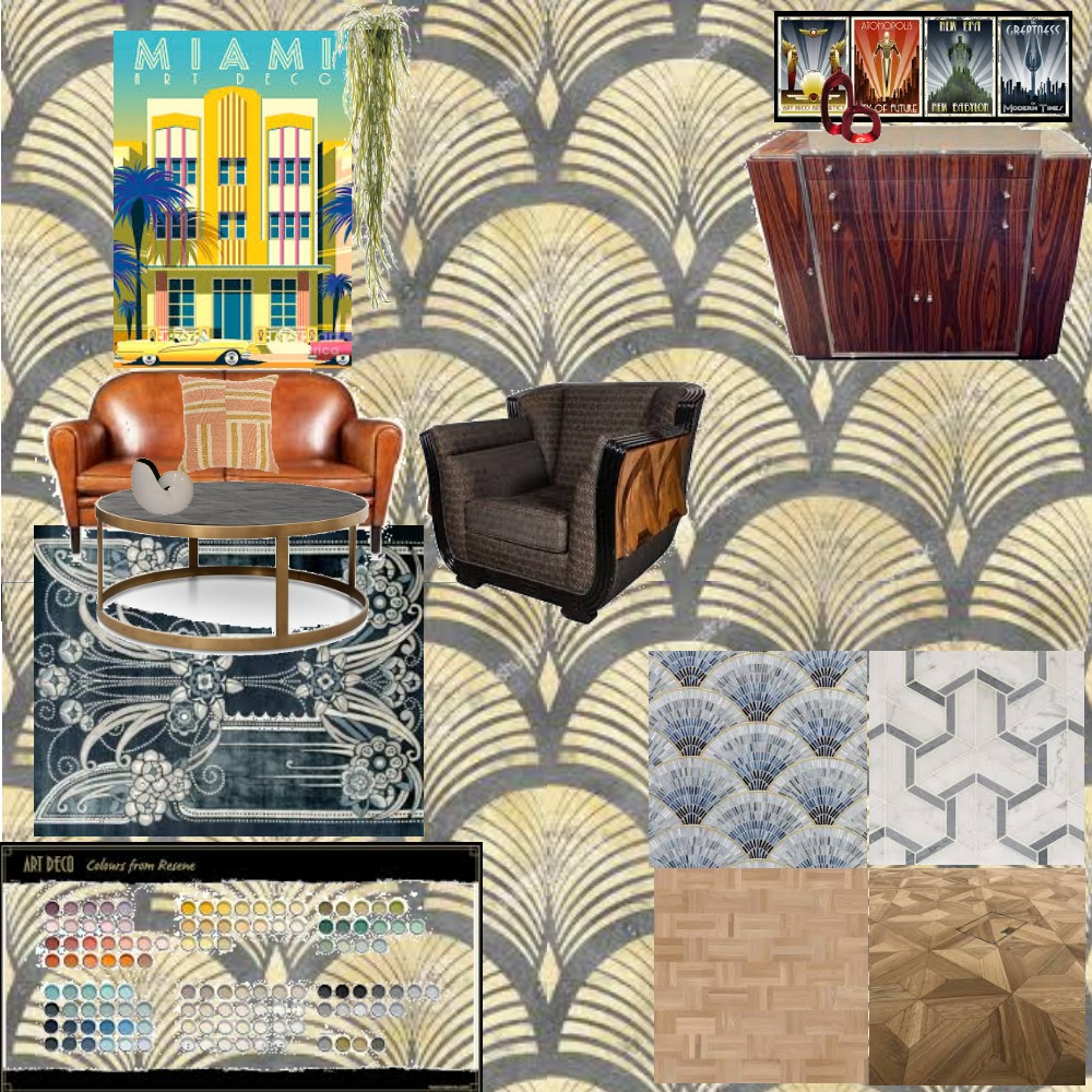 Art Deco Style Interior Design Mood Board by Kristyleereid124 Style