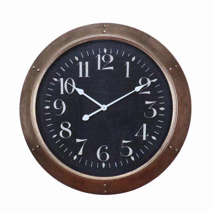 Khalil Metal Frame Round Wall Clock, 73cm by OneWorld Collection