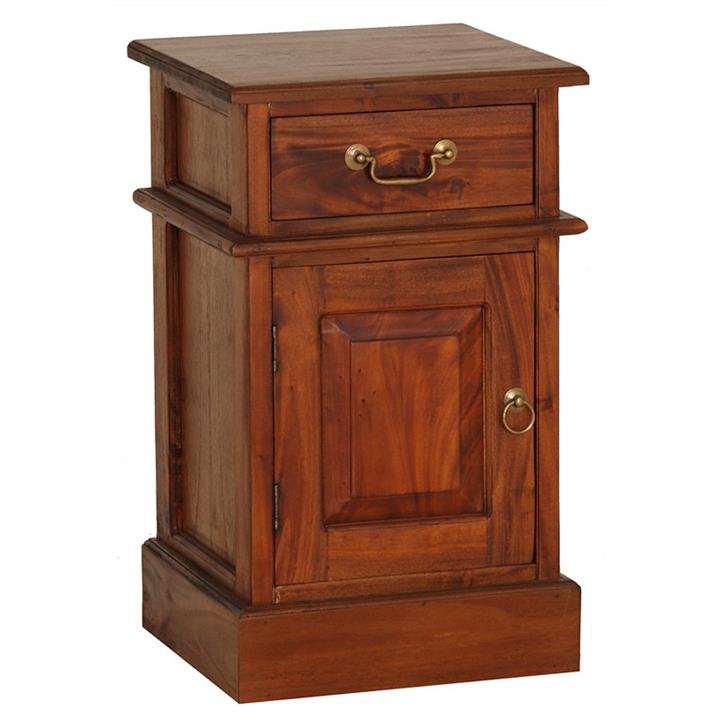 Tasmania Mahogany Timber Bedside Table, Left, Light Pecan by Centrum