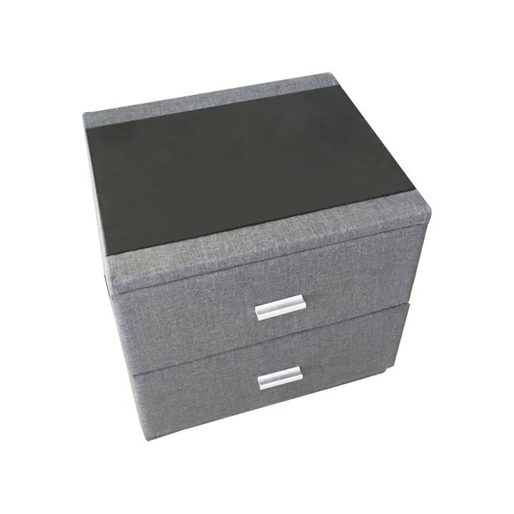 Fremont Fabric Bedside Table, Light Grey by St. Martin Style Sourcebook