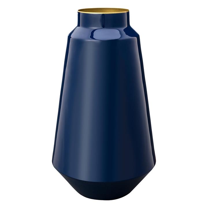 Slim Metal Vase with Tapered Base in Blue by Pip Studios by Pip Studios