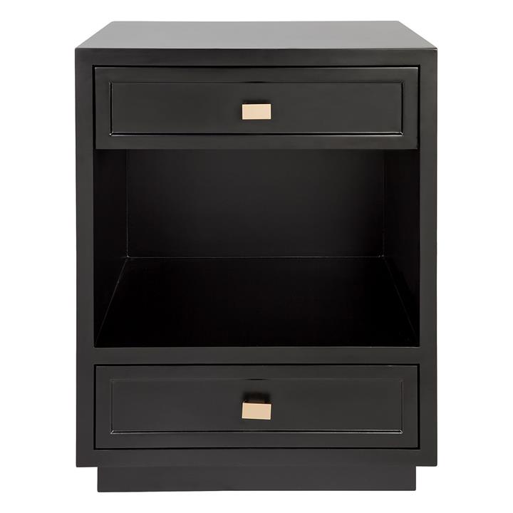Logan Open Shelf Bedside Table in Black by CAFE Lighting & Living by