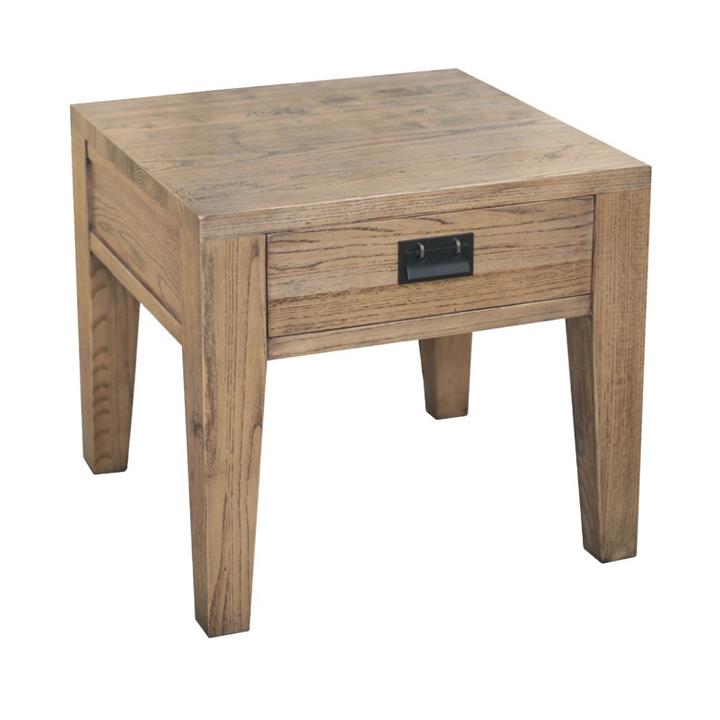 Sherwood Solid Oak Timber Side Table, Natural Oak by Dodicci Style