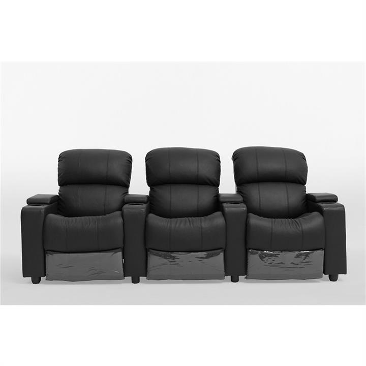 Sophie Leather 3 Seater Theatre Push Back Recliner Lounge Suite by