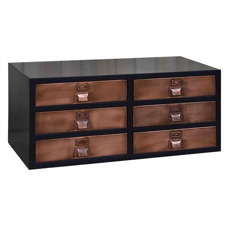 Vinton Industrial Metal File Drawer Coffee Table by Chateau Legende Style Sourcebook