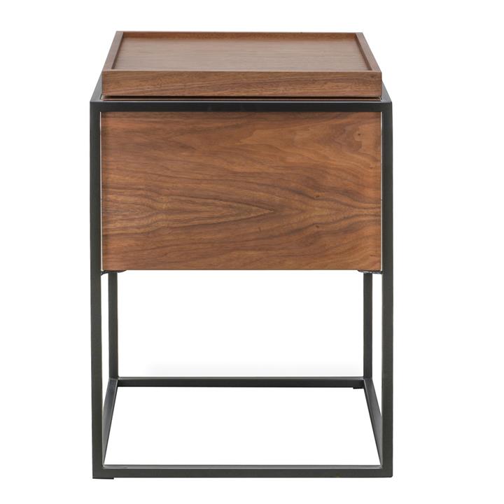 Kane Square Side Table, Walnut / Black by Conception Living Style