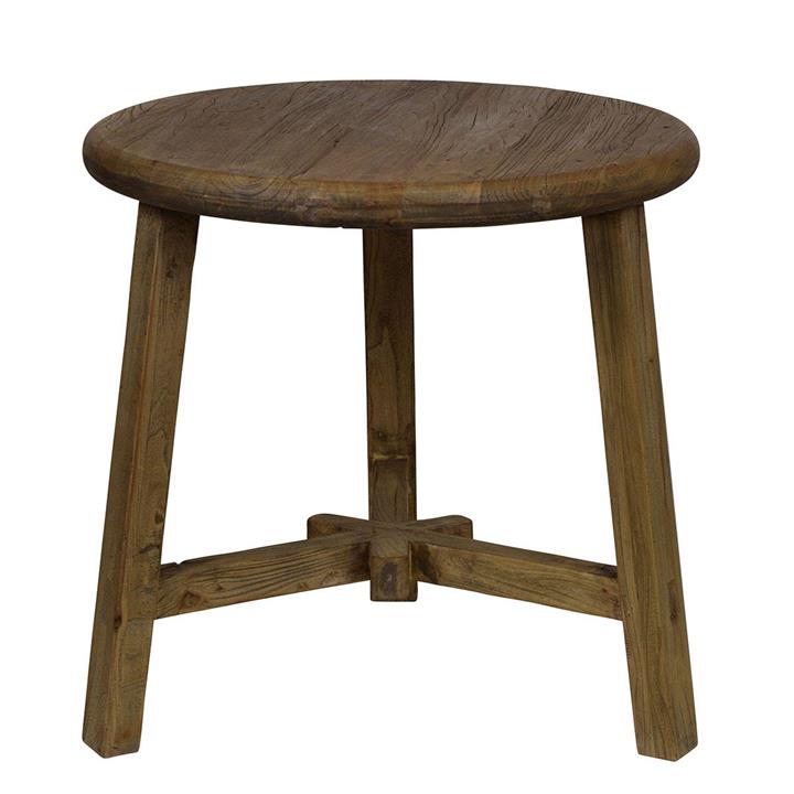 Madrid Recliamed Elm Timber Round Side Table by COJO Home Style