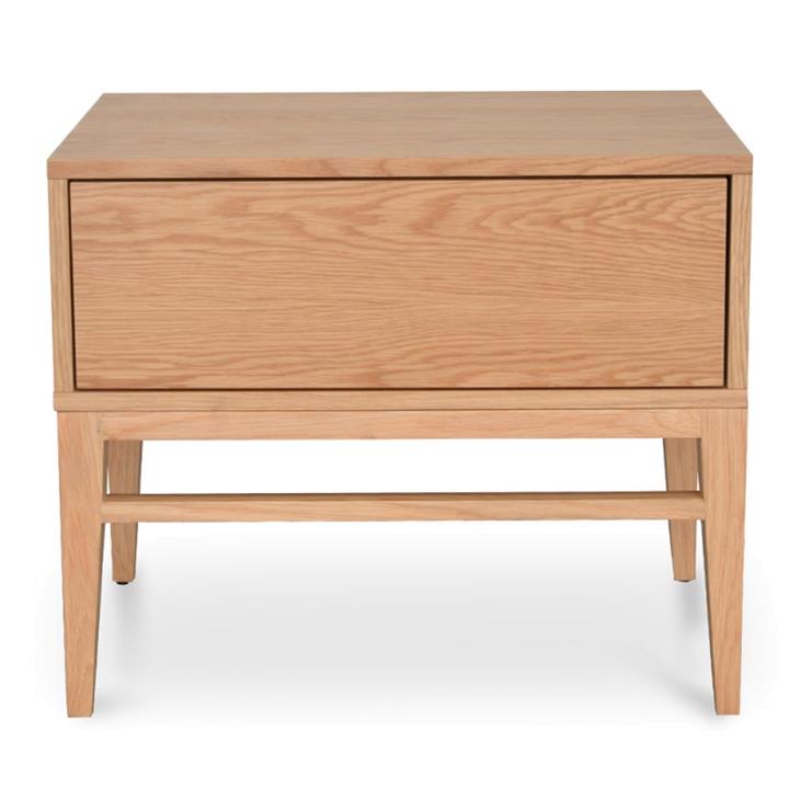 Asger Wooden Wide Bedside Table, Oak by Conception Living Style