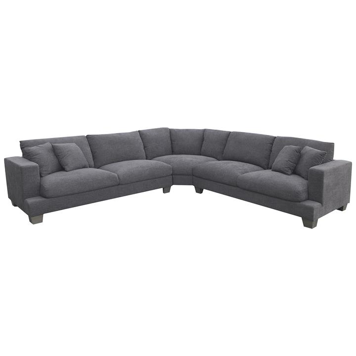 Valen Linen Fabric 5 Seater Modular Corner Sofa, Grey by Elliot Lounge