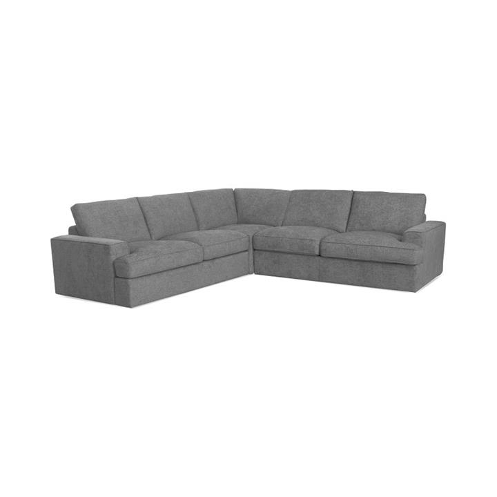 Halden Linen Fabric 4 Seater Modular Corner Sofa, Grey by Elliot Lounge