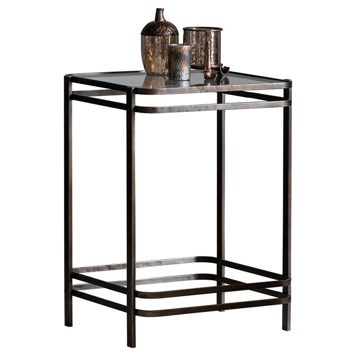 Reuben Glass Topped Metal Side Table by Casa Bella Style Sourcebook