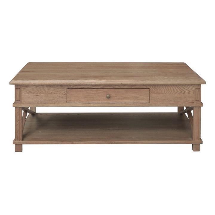 Phyllis Oak Timber Coffee Table, 120cm, Natural Oak by Manoir Chene