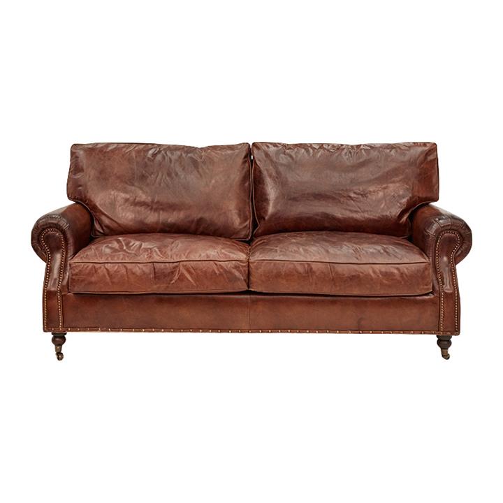 Jesmond Aged Leather Sofa, 3 Seater by Affinity Furniture Style