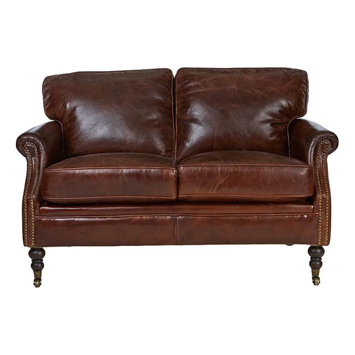 Edinburgh Aged Leather Sofa, 2 Seater by Affinity Furniture Style