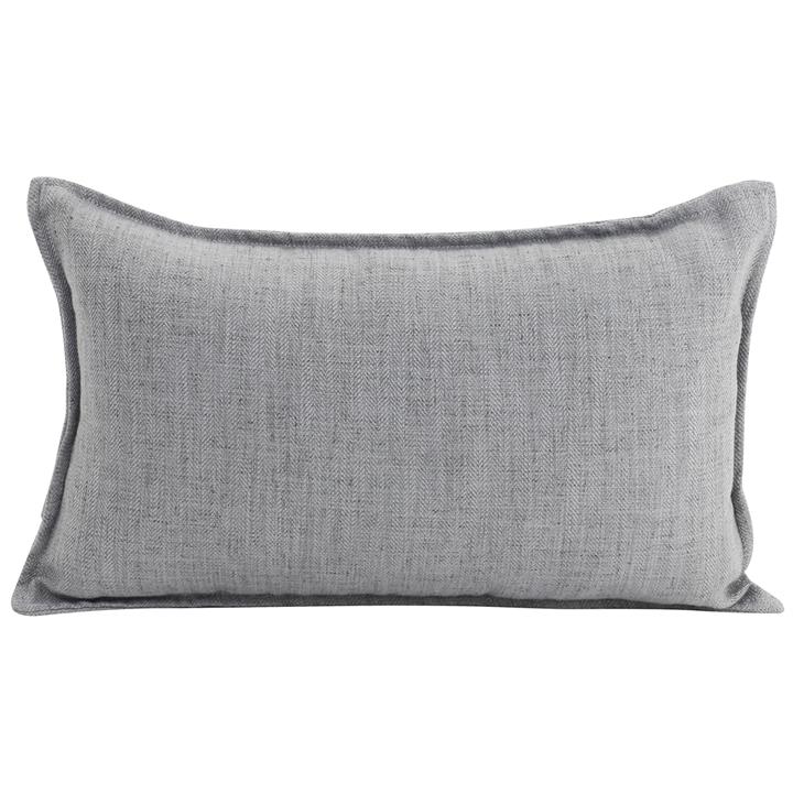 Farra Linen Lumbar Cushion, Light Grey by NF Living Style Sourcebook