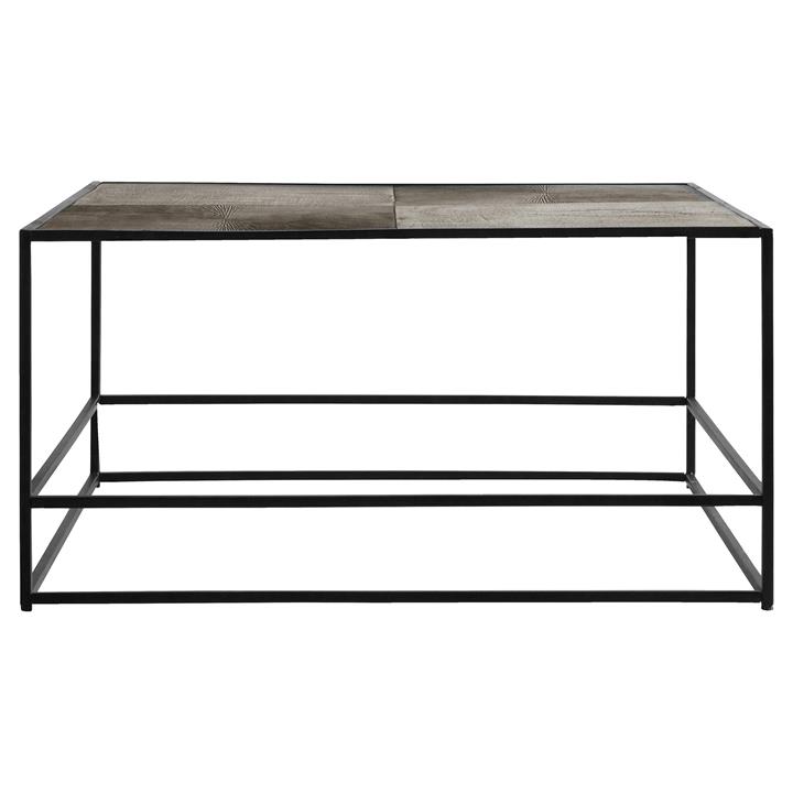 Harison Metal Square Coffee Table, Antique Gold by Franklin Higgins