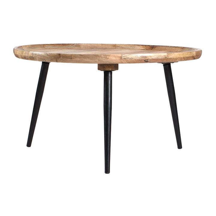 Oslo Mango Wood Tray Top Round Coffee Table by Want GiftWare Style Sourcebook