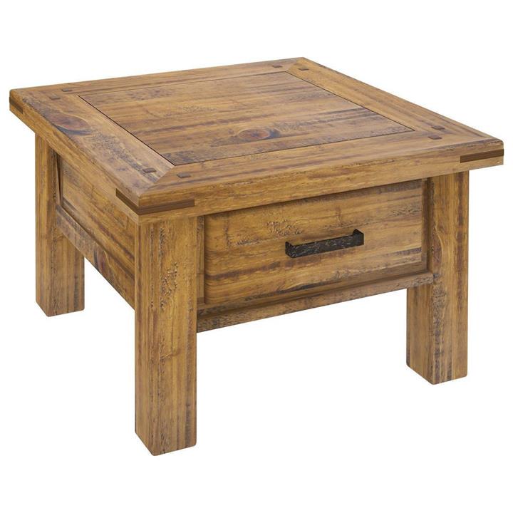 Serafin Rustic Pine Timber Lamp Table by Dodicci Style Sourcebook