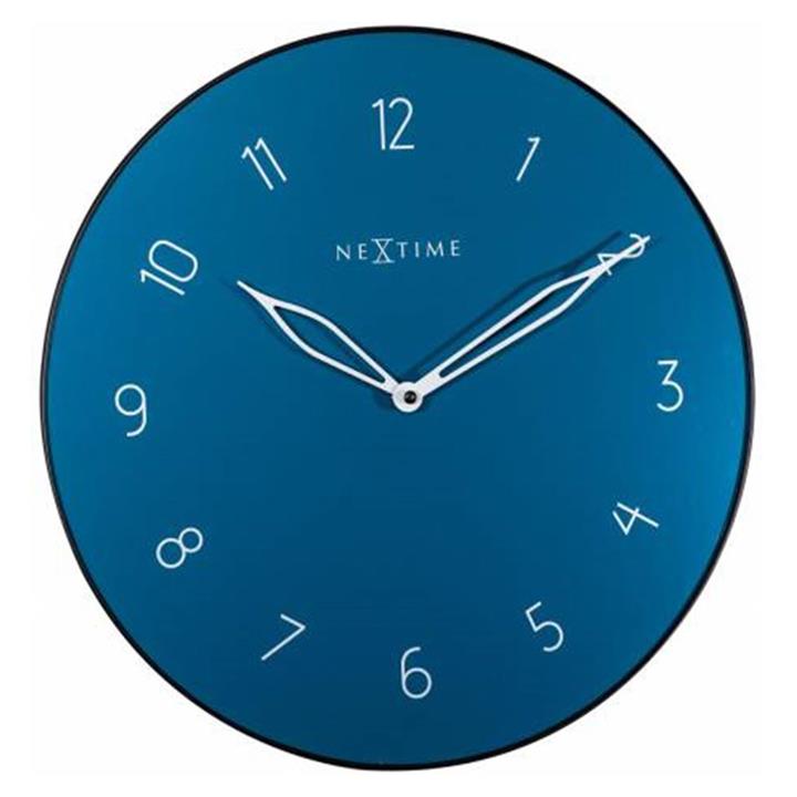 Nextime Carousel Metal & Glass Round Wall Clock, 40cm, Blue by NexTime