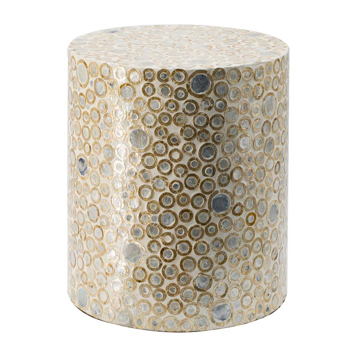 Harwich Capiz Accent Stool / Side Table by Affinity Furniture Style